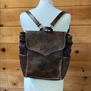 MIKOLEON fiore leather backpack floral print